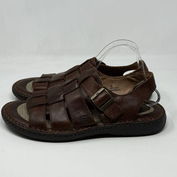 Born Fisherman Sandals Mens 12 Brown Leather Open Toe Comfort Shoes HandCrafted main image 14